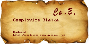 Csaplovics Bianka névjegykártya