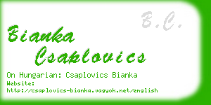 bianka csaplovics business card